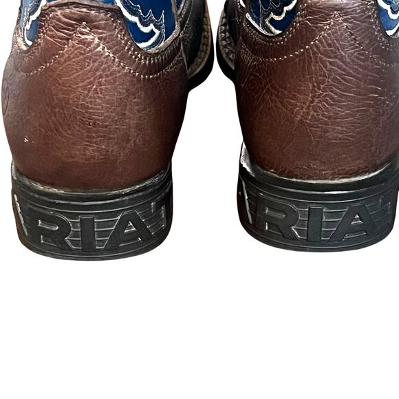 Ariat Youth Sorting Pen Western Cowboy Cowgirl Boot Blue Brown Kids Size 13 - Picture 8 of 11